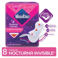 Nosotras Toallas Buenas Noches Invisible Rapisec Pack x8